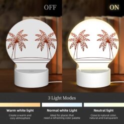 Round Acrylic Night Light, Two Palm Trees Are On A White Surface. 4 Round Acrylic Night Light, Two Palm Trees Are On A White Surface. -Nuas Diy Shop e1ec36627179d5573c1cf2f94c3e182242d45395