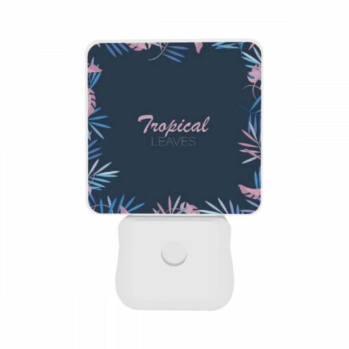 Night Light Set Of 2, A Blue And Pink Leaf Design With The Word Tropical In Pink. -Nuas Diy Shop e1f6c0fd5dc356feafe76f196e10eca363515697