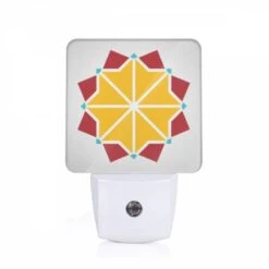 Night Light, A Yellow And Red Geometric Design.