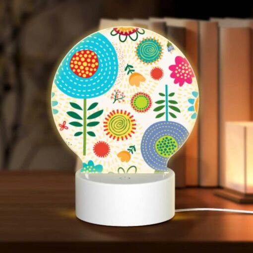 Round Acrylic Night Light, A Colorful Flower Pattern With Yellow -Nuas Diy Shop e2ce4c55c6f7435a7af0c47f17a87a663dc26a95