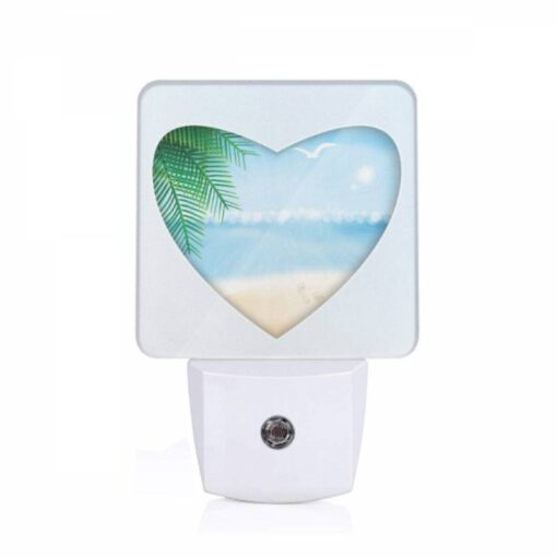 Night Light, A Heart Shaped Picture Of A Beach With A Bird Flying Over The Ocean. -Nuas Diy Shop e3cffb76f55d4856a61a30a0e927c5516976839f