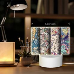 Rectangular Acrylic Night Light, Four Different Colored Designs Of Flowers And Leaves. -Nuas Diy Shop e4203eba501fdb8ef39b691c4778ce24ea56aedf
