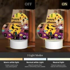 Love Acrylic Night Light, A Colorful Poster With Halloween Decorations And A Witch On A Broom. -Nuas Diy Shop e4395a07949b7f972f9efdd6e80f95c6331b0512