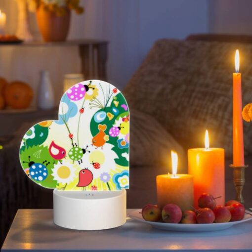 Love Acrylic Night Light, A Colorful Painting Of Birds And Flowers. -Nuas Diy Shop e43f72fa9b3a4f1b4bfe713f34be7485c2cb48b5