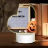 Love Acrylic Night Light, A Happy Halloween Sign Is Displayed Next To A Pumpkin.