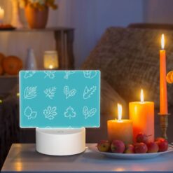 Rectangular Acrylic Night Light, A Collection Of Leaves And Flowers In Black And White. -Nuas Diy Shop e50f2b4c6d43d5803784d5981206adfdc0f13ebc