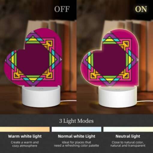 Love Acrylic Night Light, A Colorful Geometric Design On A Pink Background. -Nuas Diy Shop e55d8eaf2e4c0139d5b1748cae28e476829f4467