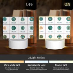 Rectangular Acrylic Night Light, A Collection Of Different Colored Geometric Shapes. -Nuas Diy Shop e563fb45167ed40cc195458b929570f491d72efa