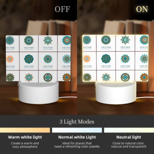 Rectangular Acrylic Night Light, A Collection Of Different Colored Geometric Shapes. -Nuas Diy Shop e563fb45167ed40cc195458b929570f491d72efa