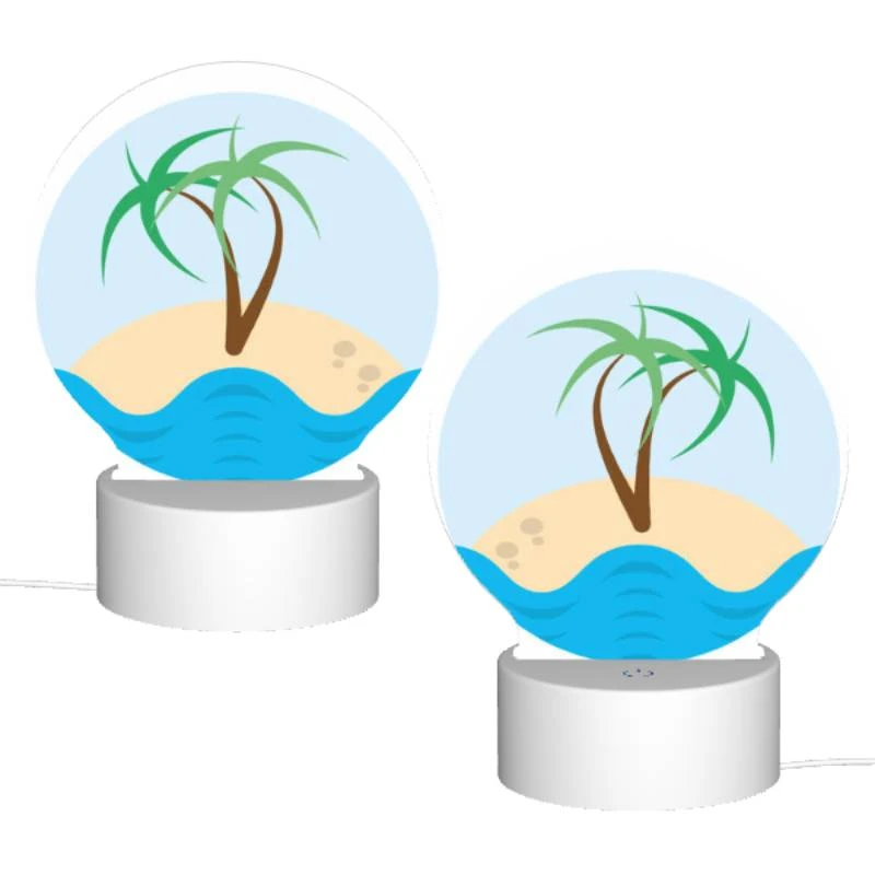 Round Acrylic Night Light, A palm tree on a sandy beach. Round Acrylic Night Light, A Palm Tree On A Sandy Beach. -Nuas Diy Shop e569ba2b9b0f67e27521a88452ac76592f425320