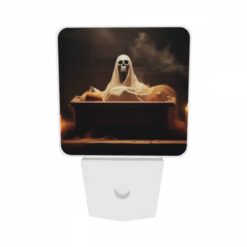 Night Light Set Of 2, A Skeleton Is Sitting On A Coffin With A Pumpkin On It. -Nuas Diy Shop e59d719c81859714c79f85c75b2032f4cb896e06