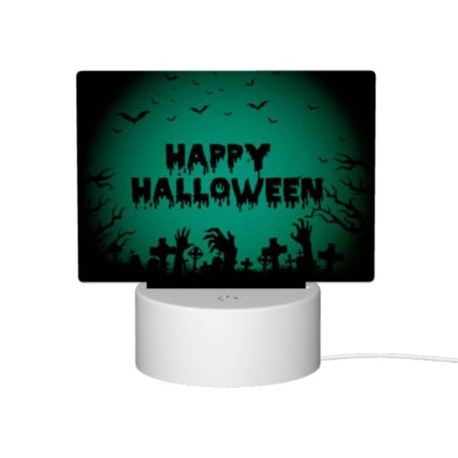 Rectangular Acrylic Night Light, A Halloween Sign With A Green Background And A Bunch Of Bats. -Nuas Diy Shop e5b405e83e1919d7c0570558f065dd2219449b63