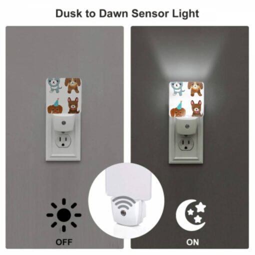 Night Light Set Of 2, Four Different Colored Dogs Wearing Party Hats. -Nuas Diy Shop e5bac011db2d58d717581b6d5653c467d53167c5
