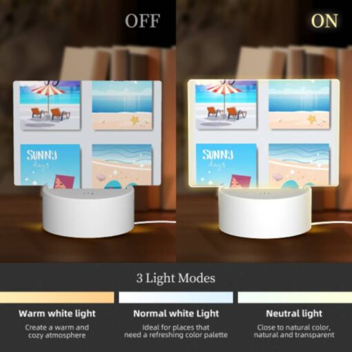 Rectangular Acrylic Night Light, A Collection Of Four Posters With Beach Themes. -Nuas Diy Shop e63b5895dc9a3e68e8ee1f1bbe634984c5e19d09