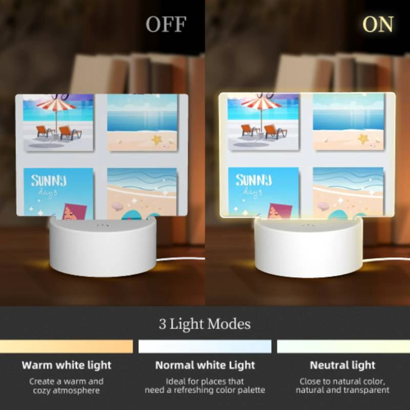 Rectangular Acrylic Night Light, A collection of four posters with beach themes. Rectangular Acrylic Night Light, A Collection Of Four Posters With Beach Themes. -Nuas Diy Shop e63b5895dc9a3e68e8ee1f1bbe634984c5e19d09
