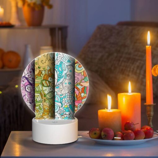 Round Acrylic Night Light, Three Colorful Designs Are Displayed On A Wall. -Nuas Diy Shop e6532ef6867293365a3e15f1399b4c21c5b31c21