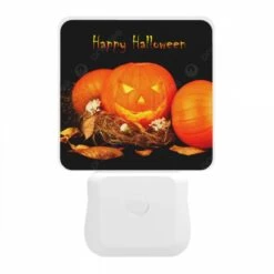 Night Light, Three Pumpkins Are Arranged In Front Of A Sign That Says "Happy Halloween." -Nuas Diy Shop e661814b249dd703b98e5952b11a2d99b570f3ab