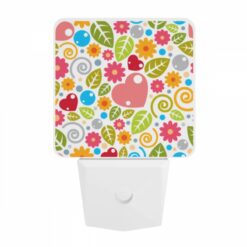 Night Light, A Colorful Floral Pattern With Hearts And Leaves. -Nuas Diy Shop e687bf5a4baf56d265503818c0d5af5583d4dabe