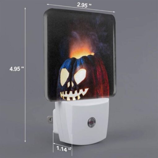 Night Light Set Of 2, A Carved Pumpkin With A Face And A Flame In The Background. -Nuas Diy Shop e6bf6c78fe9283c1ae63137fe08a40e75f8a4e5f