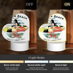 Love Acrylic Night Light, A Woman With A Surfboard In The Ocean. -Nuas Diy Shop e6da57123777131cc4262e8dba286ead12405c82