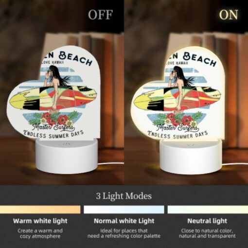 Love Acrylic Night Light, A Woman With A Surfboard In The Ocean. -Nuas Diy Shop e6da57123777131cc4262e8dba286ead12405c82