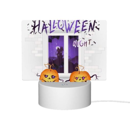 Rectangular Acrylic Night Light, Two Pumpkins Are Sitting In Front Of A Window -Nuas Diy Shop e78cc2f04d5e0461e818fa87fd455cc2107a195a