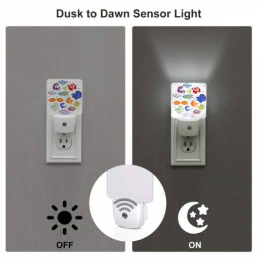 Night Light Set Of 2, A Colorful Collection Of Fish In A Circle. -Nuas Diy Shop e7bef33cdfc76aefd3479b379cf2fb2571cfd362