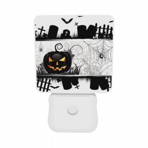 Night Light Set Of 2, A Spooky Halloween Scene With A Pumpkin And A Spider Web. -Nuas Diy Shop e88b26cb5880650d3f8238a5997675eb83e9f746