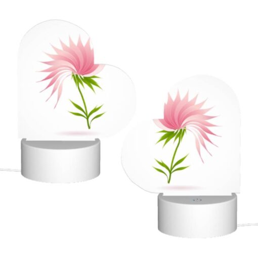 Love Acrylic Night Light, A Pink Flower With Green Leaves. -Nuas Diy Shop e88e16967a1a35aab3af8dbeae670c8c023fbbd9