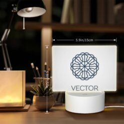 Rectangular Acrylic Night Light, A Blue And White Logo For Vector. -Nuas Diy Shop e8cec8b0250d48e4123a798b2894f7c66b38667e