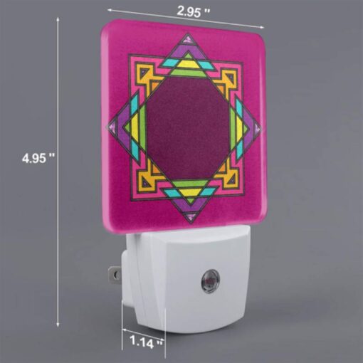 Night Light, A Colorful Geometric Design On A Pink Background. -Nuas Diy Shop e8fb7a89939fbf15c66cee5132a4c568081f78f9