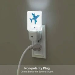 Night Light Set Of 2, A Blue And White Airplane With A Snowflake Pattern On The Tail. -Nuas Diy Shop e9c4d0e65b9478360212a2a58665ae79a24a0304