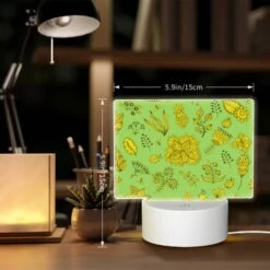 Rectangular Acrylic Night Light, A Green Background With Yellow Flowers And Leaves. 7 Rectangular Acrylic Night Light, A Green Background With Yellow Flowers And Leaves. -Nuas Diy Shop ea01ff10079c9eba68fc9e80098530cce7b80e8b