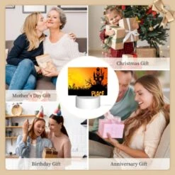 Rectangular Acrylic Night Light, A Spooky Halloween Scene With A Haunted House And Bats Flying Around. -Nuas Diy Shop ea0c6088146f9a162b82cfe374e4950484e20fce