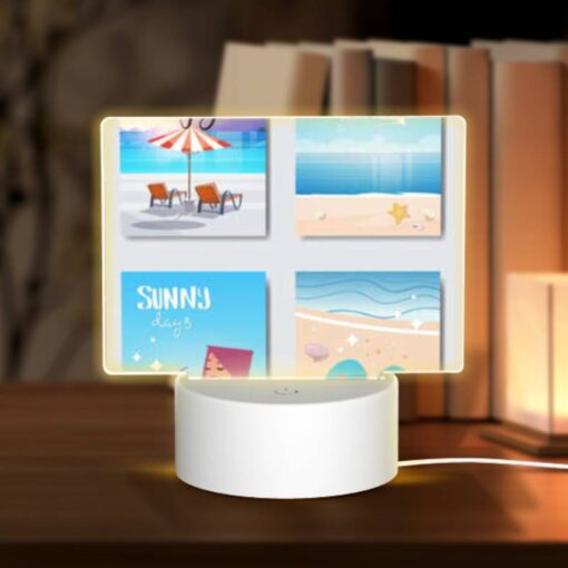 Rectangular Acrylic Night Light, A Collection Of Four Posters With Beach Themes. -Nuas Diy Shop ea3ac432280fa3c7507f89152711a32f22fe9df8