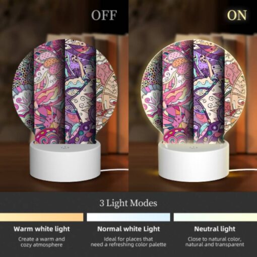 Round Acrylic Night Light, Three Colorful Designs Are Displayed On A Wall. -Nuas Diy Shop ea42f723777e53041a29f20151c534ec983120fa