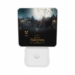 Night Light Set Of 2, A Black And White Image Of A Halloween Scene With A Fence And A Moon In The Background. 9 Night Light Set Of 2, A Black And White Image Of A Halloween Scene With A Fence And A Moon In The Background. -Nuas Diy Shop ea465a14a99c8bb024c4299901c257b2b3ddd5a7