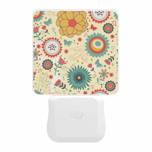 Night Light, A Colorful Floral Pattern With Yellow -Nuas Diy Shop ea8f872732c8821eb1846731d583068a47ff8398