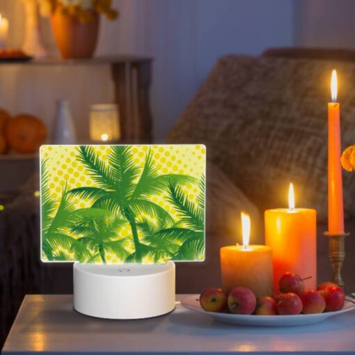 Rectangular Acrylic Night Light, A Bunch Of Palm Trees With Yellow Polka Dots. -Nuas Diy Shop ead467090846e49018ab7bfd7a54d6c57161a8f7