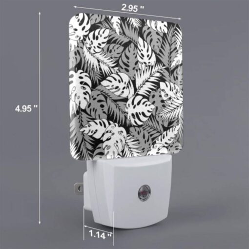 Night Light, A Black And White Image Of A Leafy Plant With A Pattern Of Dots. -Nuas Diy Shop eb12a8c075bf220eaed1bc9804c54bd2def1a7c4