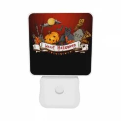 Night Light Set Of 2, A Halloween Sign With A Cat And A Pumpkin On It. -Nuas Diy Shop eb3d857ec856979a1ee6e3314daf1a6383069cfd