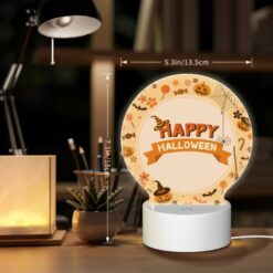 Round Acrylic Night Light, A Round Sign With A Witch's Hat And A Broomstick On It -Nuas Diy Shop eb4468063321fead6dbe49fffccefbba53c35082