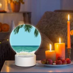 Round Acrylic Night Light, A Blue Ocean With Palm Trees In The Background. -Nuas Diy Shop ebbc10c23ce9737cae63c3282356bd9028a64b0e