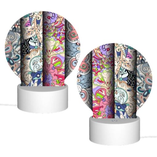 Round Acrylic Night Light, Four Different Colored Designs Of Swirls And Patterns. -Nuas Diy Shop ec6e7aab849cb7483e2f53120da40686eadf23a5