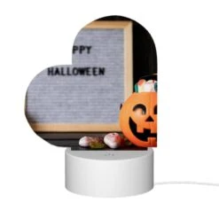 Love Acrylic Night Light, A Happy Halloween Sign Is Displayed Next To A Pumpkin. -Nuas Diy Shop ecc4e05979906a514fd6d5066d13c9c6c5e401f4