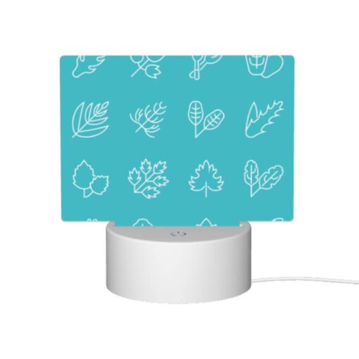 Rectangular Acrylic Night Light, A Collection Of Leaves And Flowers In Black And White. -Nuas Diy Shop ecd43282319046fc91718973850e0ce353a9d518