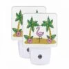 Night Light Set Of 2, A Pink Flamingo Stands Between Two Palm Trees. 2 Night Light Set Of 2, A Pink Flamingo Stands Between Two Palm Trees. -Nuas Diy Shop ecd9939d1f1f9f72bf83cf533a5cf1851736faf3