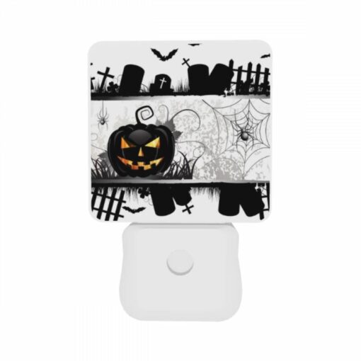Night Light Set Of 2, A Spooky Halloween Scene With A Pumpkin And A Spider Web. -Nuas Diy Shop ed0a0652d8ee435aa4dd3a068a12ad62c1a89e1d