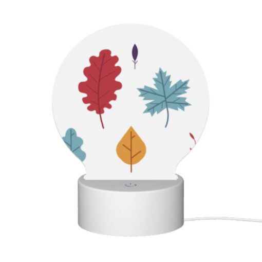 Round Acrylic Night Light, Six Different Colored Leaves Are Shown In A Row. -Nuas Diy Shop ed5387f2128c66d106f8b6ccad4b9d259f814b99