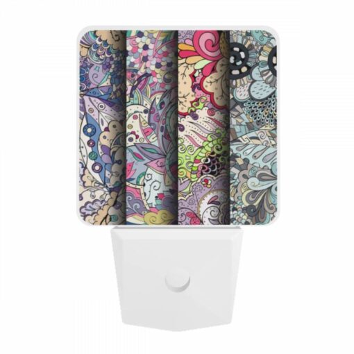 Night Light, Four Colorful Designs Of Flowers Are Displayed In A Row. -Nuas Diy Shop ed587cbc034ce633b26ae770893ecae6e6b00bdb